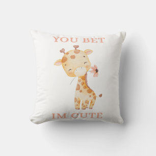 Coussin Vous pariez girafe que je suis mignon Impression b