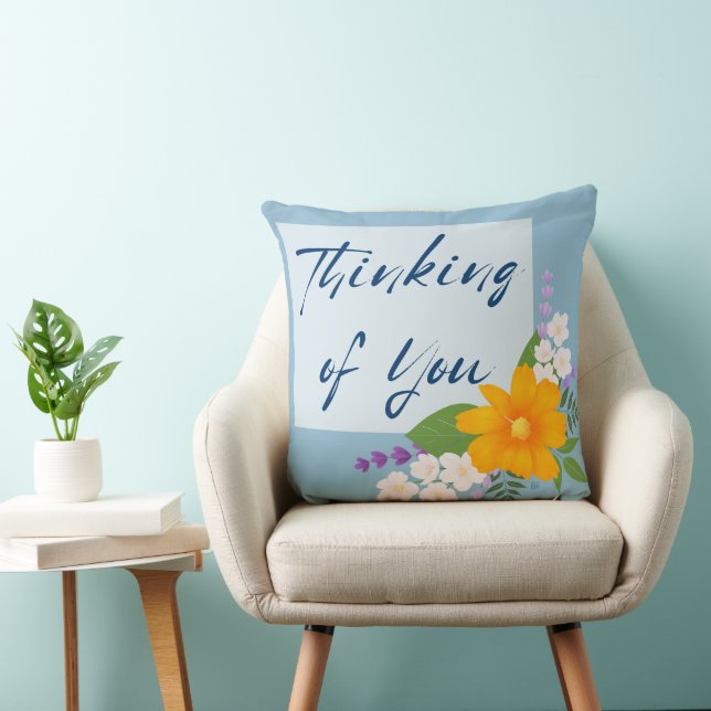 Coussin Vous penser avec Bouquet de Soutien (Chaise)