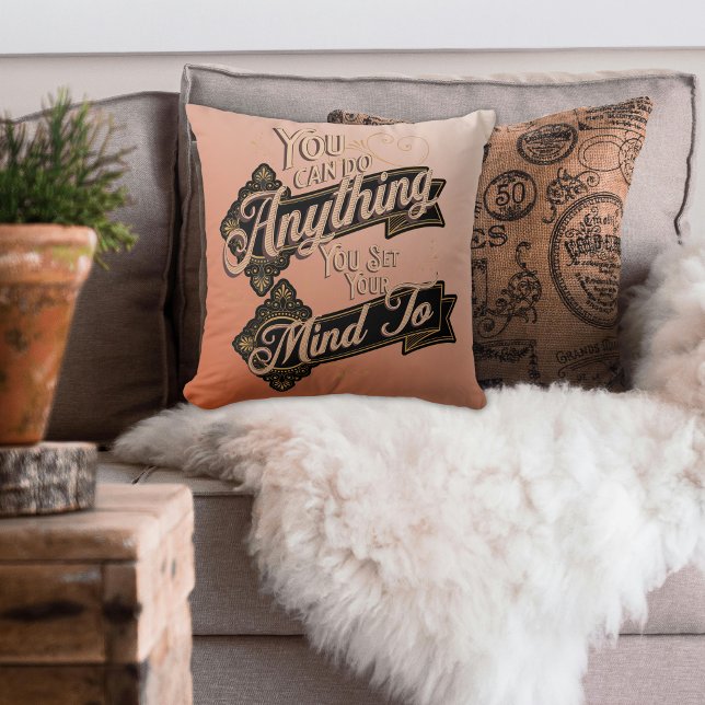 Coussin Vous Pouvez Faire N'Importe Quoi Citer Terracotta  (Créateur téléchargé)