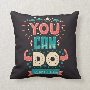 Coussin Vous pouvez faire tout coloré