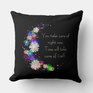 Coussin Vous prenez soin de l'art de motivation floral mai