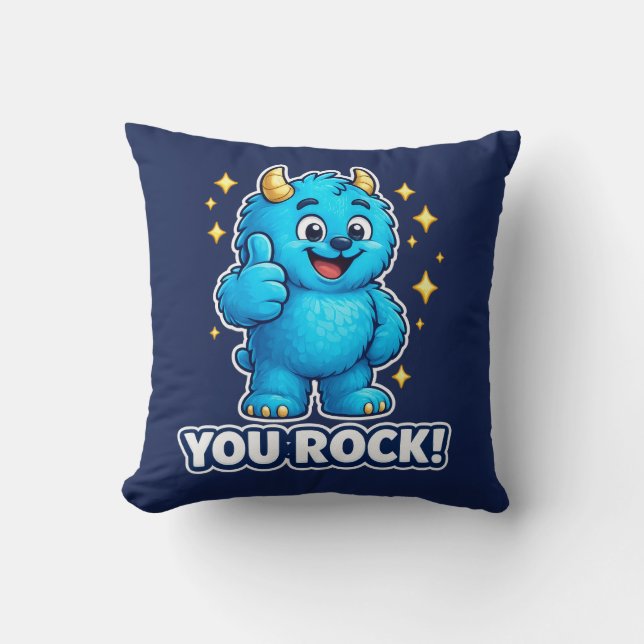 Coussin Vous Rock Blue Monster Navy Gold Superstar (Recto)