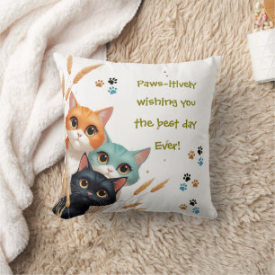 Coussin Vous souhaitant la meilleure journée Positivité