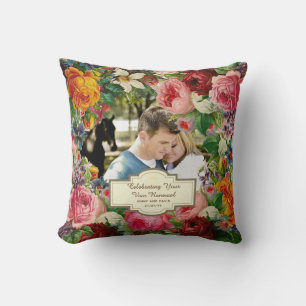 Coussin Vow Renewal Roses Vintages Personnalisés