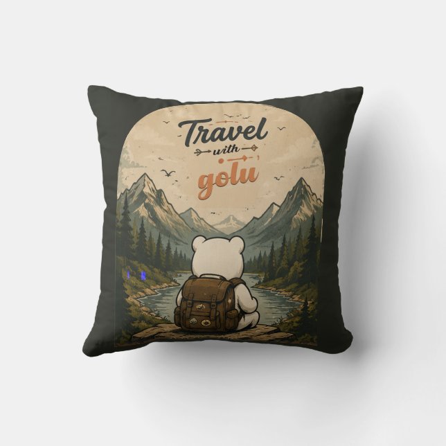 Coussin Voyage avec l'aventure Golu (Verso)