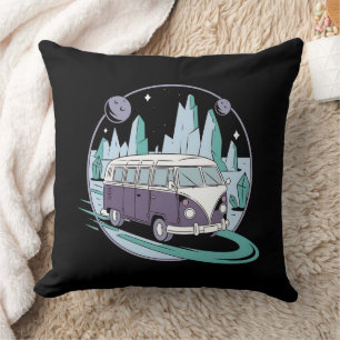 Coussin Voyage Cosmic Road - Van Retro Under the Stars