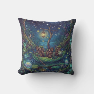 Coussin Voyage dans l'inconnu | Forêt nocturne enchantée