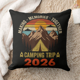 Coussin Voyage de camping familial au coucher du soleil ré