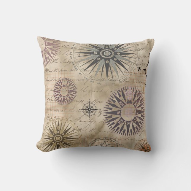 Coussin Voyage de Compass vintage (Recto)