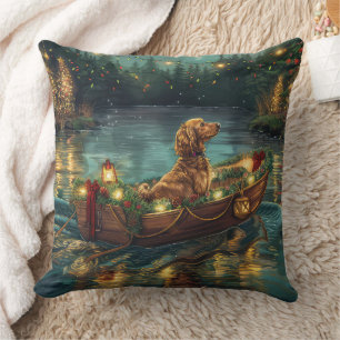 Coussin Voyage de fête de Noël du Lévrier Afghan