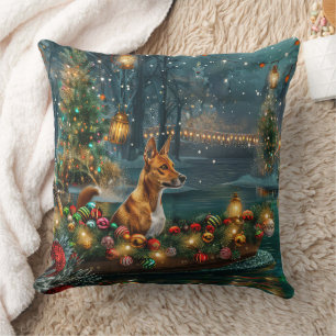 Coussin Voyage de Noël de Basenji