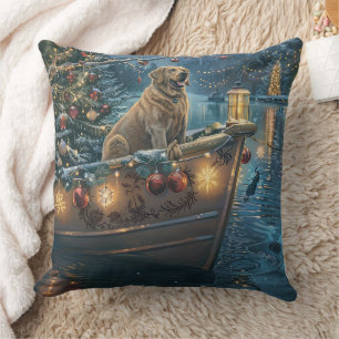 Coussin Voyage de Noël festif au Labrador