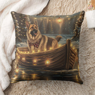 Coussin Voyage de Noël festif de Berger Allemand