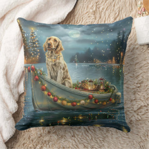 Coussin Voyage de Noël Festif de Setter Anglais