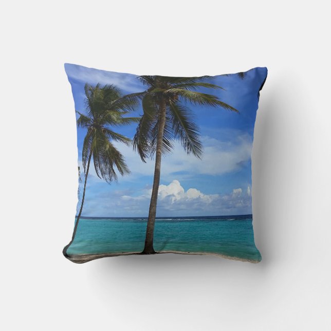 Coussin Voyage en famille Plage vacances Guadeloupe Caraïb (Recto)