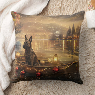 Coussin Voyage festif de Noël du Malinois belge