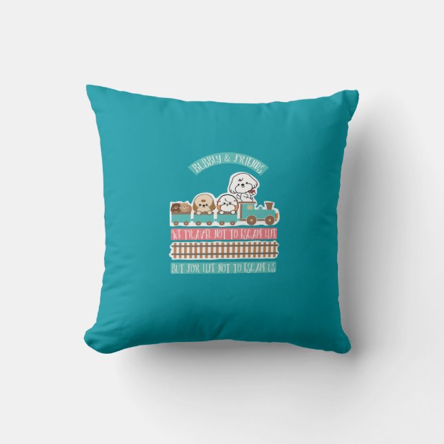 Coussin Voyage mousseux avec des amis (Recto)