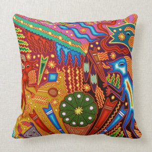 Coussin Voyage tribal maya mexicain de Boho d'art d'Oaxaca