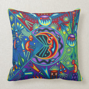 Coussin Voyage tribal maya mexicain de Boho d'art d'Oaxaca