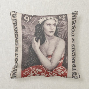 Coussin Voyage vintage en France dans le Pacifique Sud