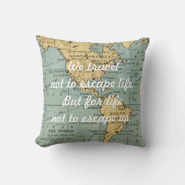 Coussin Voyagent le monde (Recto)
