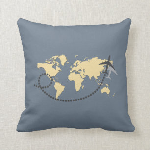 Coussin Voyageons l'illustration du monde