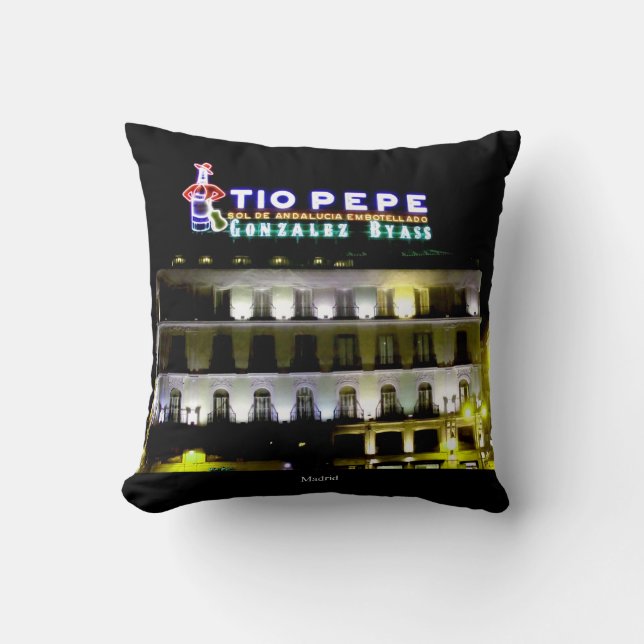 Coussin Voyager à Madrid Souvenir Personnaliserable (Recto)