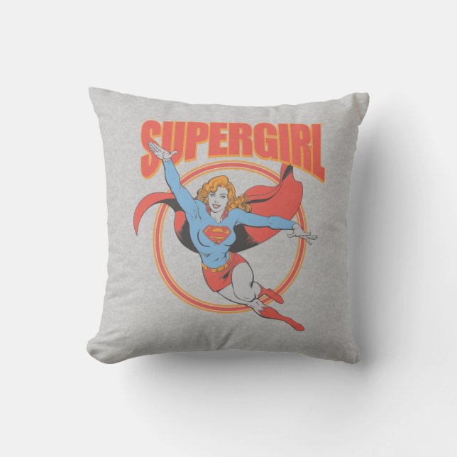 Coussin Vrai Vintage Supergirl Flying Graphic (Recto)