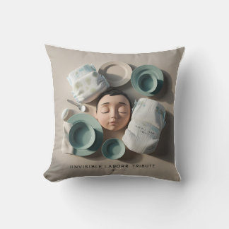 Coussin Vu et célébré : Hommage 3D Invisible au travail