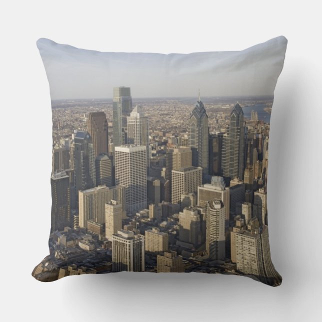 Coussin Vue aérienne de Philadelphie, Pennsylvanie (Recto)