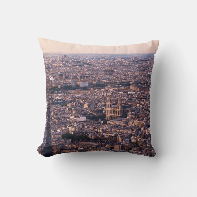 COUSSIN VUE AÉRIENNE DES BÂTIMENTS DE LA VILLE EN JOURNÉE (Recto)