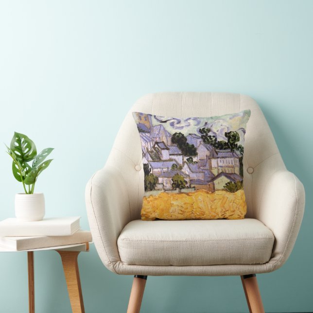 Coussin Vue d'Auvers avec l'église par Vincent van Gogh (Chaise)