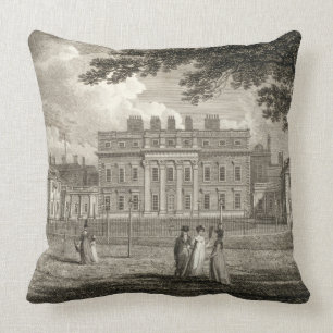 Coussin Vue de Chambre de Buckingham, gravée par W.