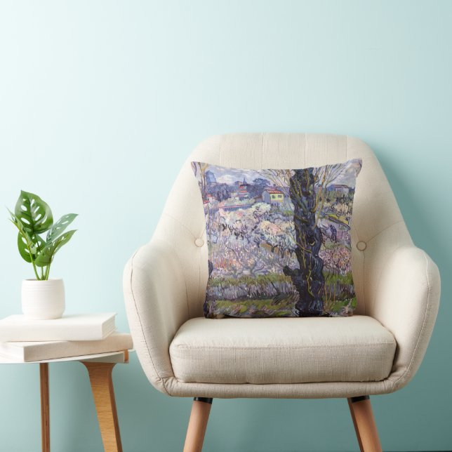 Coussin Vue de jardin fleuri d'Arles de Van Gogh (Chaise)