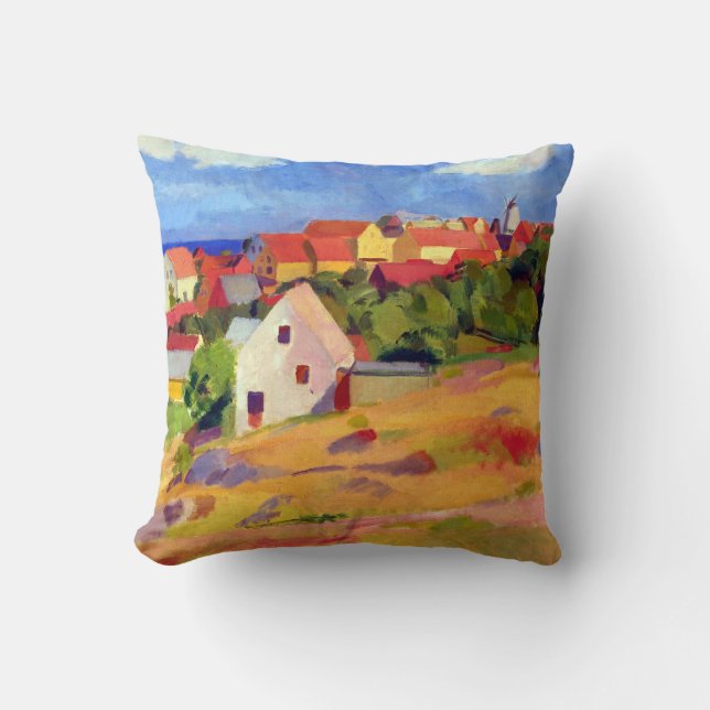 Coussin Vue de Karl Isakson au-dessus de Gudhjem (Recto)
