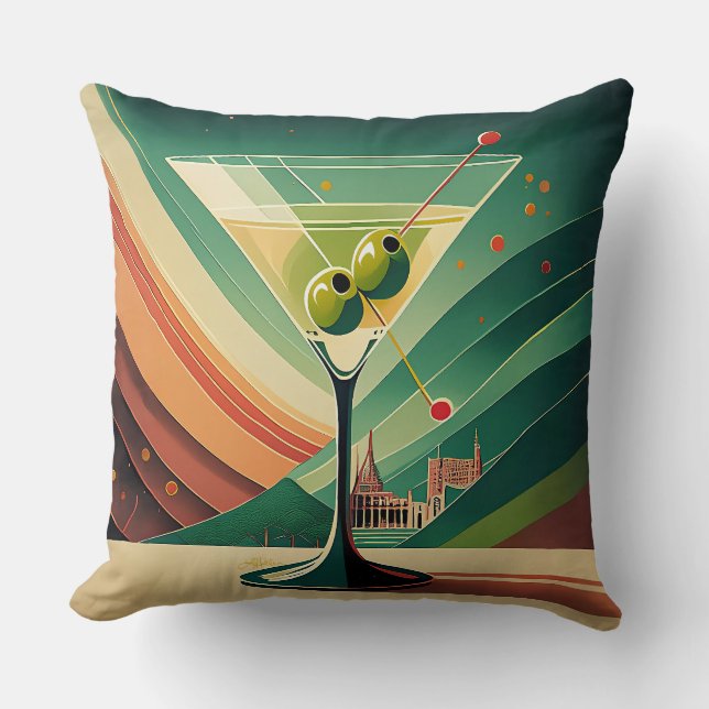 Coussin Vue de la cathédrale martini moderne du milieu du  (Recto)