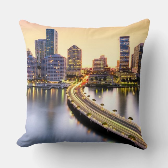 Coussin Vue de la mandarine Miami oriental avec la (Recto)