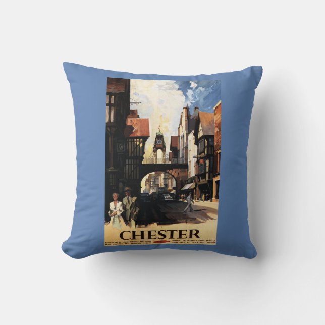 Coussin Vue de rue avec le rail d'horloge de couples et de (Recto)