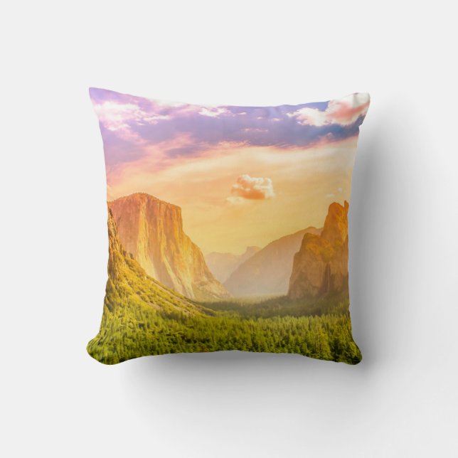 Coussin Vue de tunnel de parc national de Yosemite (Recto)