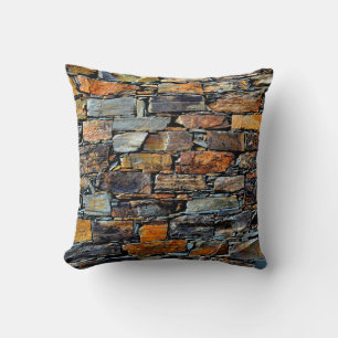 Coussin Vue détaillée d'une vieille pierre traditionnelle