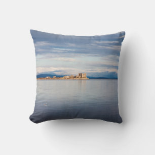 Coussin Vue d'hiver Piel Island Morecambe Bay Cumbria