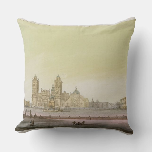 Coussin Vue du carré principal à Mexico (l'anglais de (Recto)