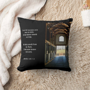 Coussin Vue du Kentucky depuis la grange, Psaume 121:1-2