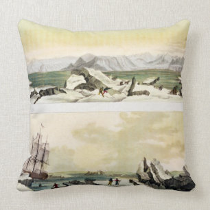 Coussin Vue du Spitzberg avec "le Dorothea" (en de couleur