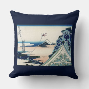 Coussin Vue du temple Honganji sur le mont Fuji - Gravure