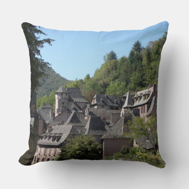Coussin Vue du village médiéval (photo) (Recto)