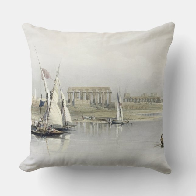 Coussin Vue générale des ruines de Louxor du Nil, (Recto)