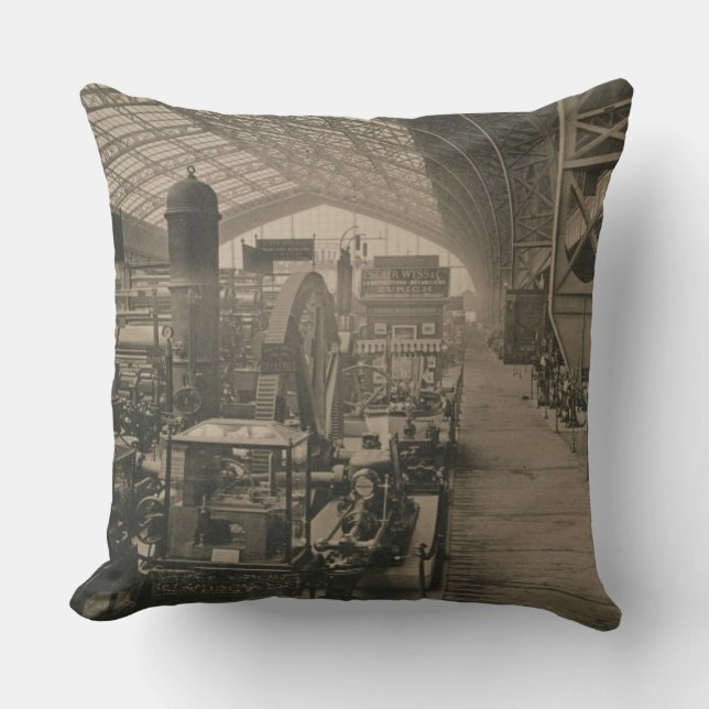Coussin Vue intérieure du hall de machines, de "L'Album (Recto)