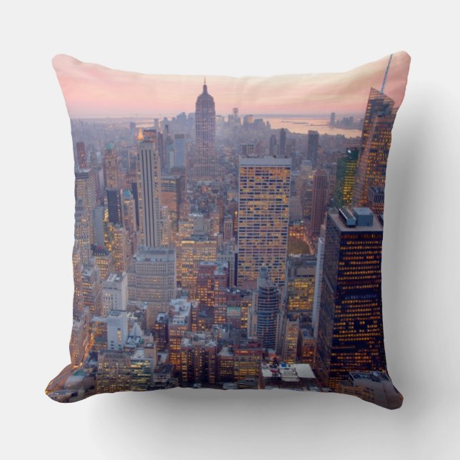 Coussin Vue large de Manhattan au coucher du soleil (Recto)