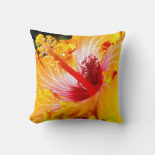 Coussin Vue latérale de l'Hibiscus orange